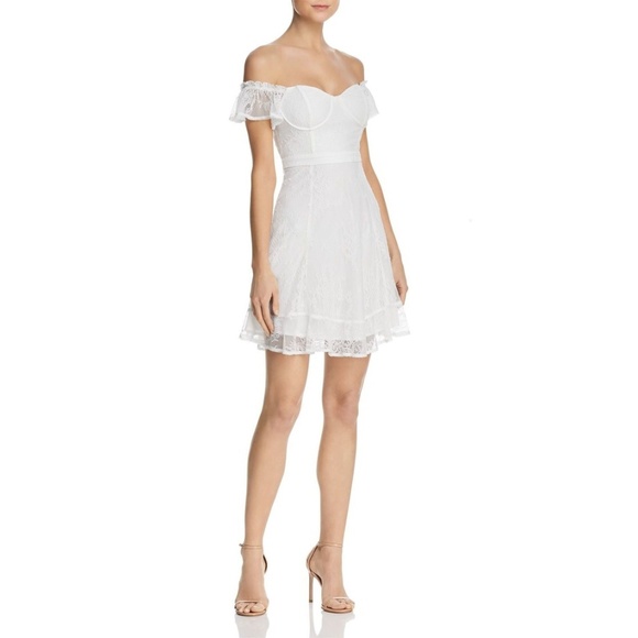 Astr Dresses & Skirts - Astr Poppy Off Shoulder Lace Bustier Dress